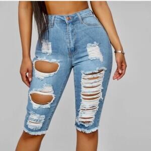 Fashion Nova Lost At Sea Denim Shorts